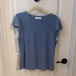 CeCe Soft Blue Flutter Sleeve Tee